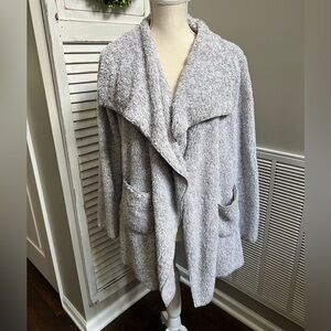 Women’s Hugs from Soft Surroundings plush gray oversized jacket/robe. Size S